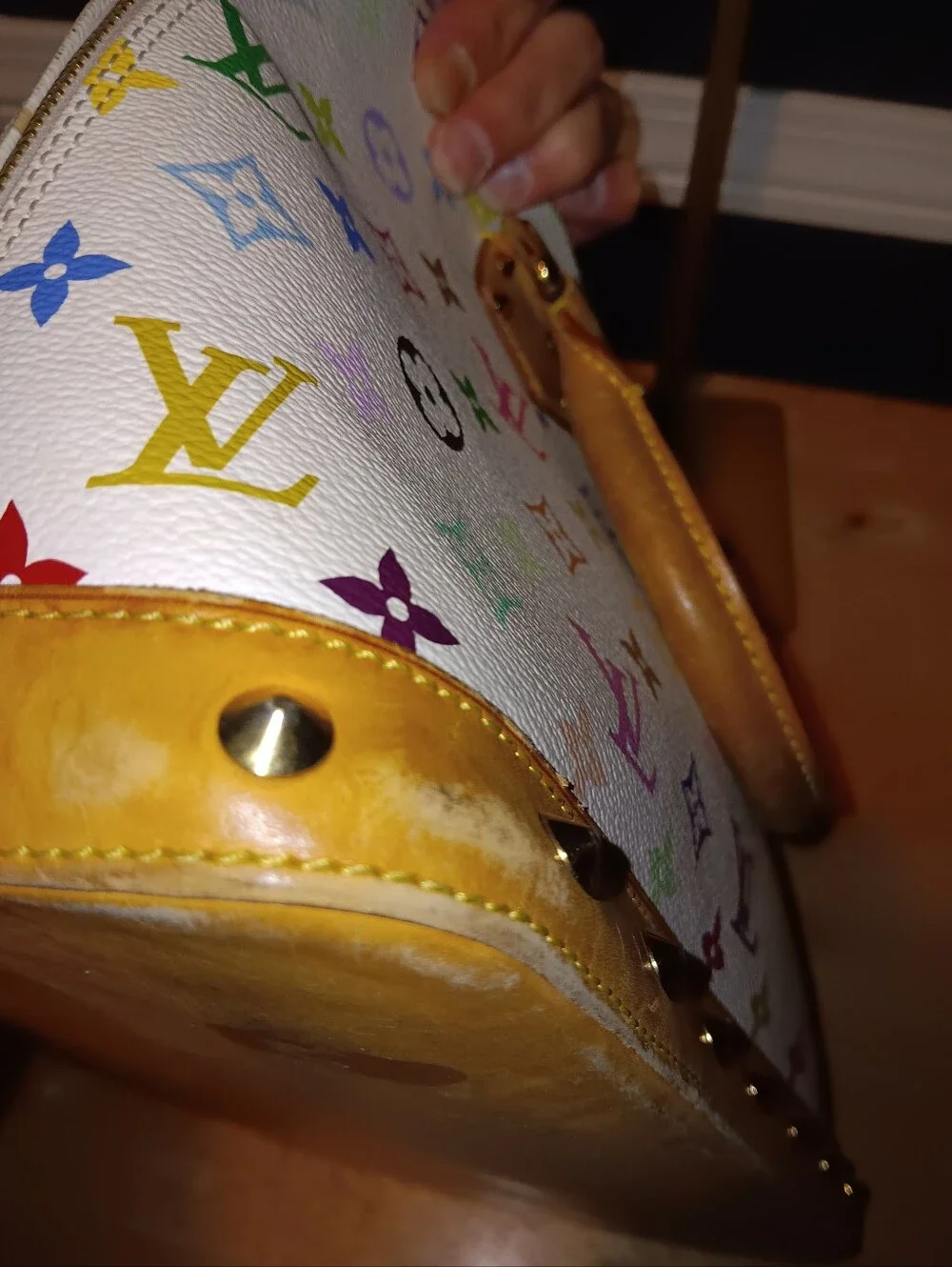 Louis Vuitton Murakami White Multi Color Monogram Alma Bag